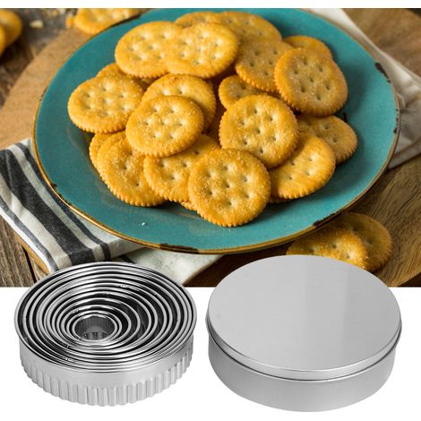 12 emporte-pièces ronds en acier inoxydable pour gâteaux, biscuits et cookies, avec dents, outil de pâtisserie maison (1/5)
