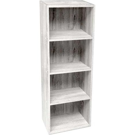 Libreria Arena bianco legno 4 ripiani 40x24x106 cm