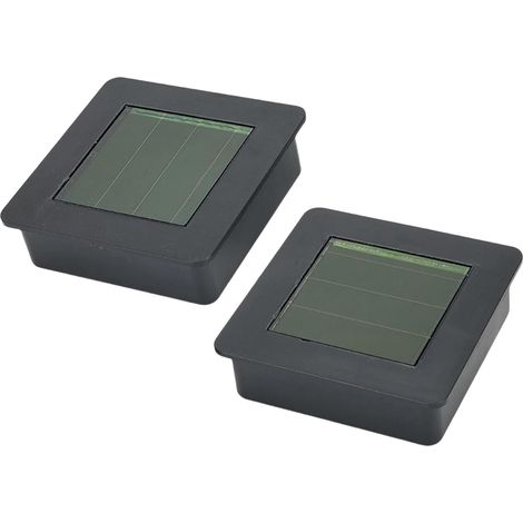 Lot de 2 lampes solaires de rechange - 7,1 × 7,1 cm - Couvercle LED carré pour lanternes solaires d'extérieur - Pièce de réparation pour lampes de jardin et de terrasse (1/5)