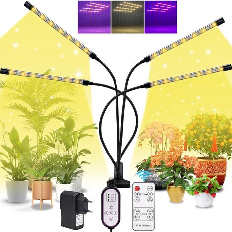 LED Plant Light, 4 Heads Full Spectrum Light for Indoor Plants, 40 LED Grow Light with 3/9/12H Timer, 3 Lighting Modes (1/5)