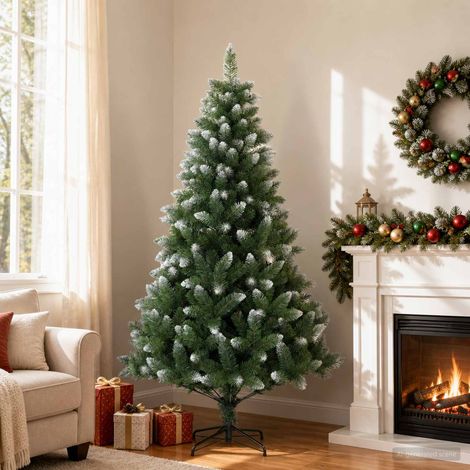 vidaXL Albero di Natale artificiale 180 cm PVC e Metallo Verde (1/5)