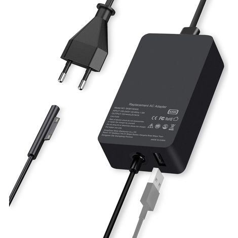 Chargeur Surface 65W 15V 4A, Adaptateur Alimentation pour Microsoft Surface 11/10/9/8, Pro 7/7+/6/5/4/3/X, Laptop 7/6/5/4/3/2, Go 4/3/2/1, Book 3/2/1 (1/5)