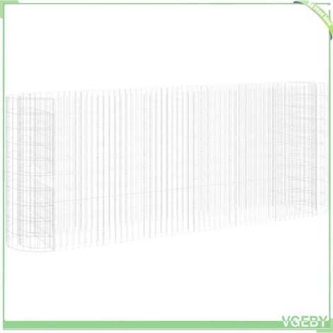 Lit surélevé à gabion - FAFEICY - 152034 - Fer galvanisé - 260x50x100 cm - ép. 3,5 mm (1/5)