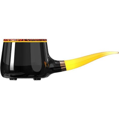 Tabakpfeifenförmiger Luftbefeuchter, Aromadiffusor mit Flammen- und Quallennebeleffekt, für Zuhause und Büro, schwarz (1/5)