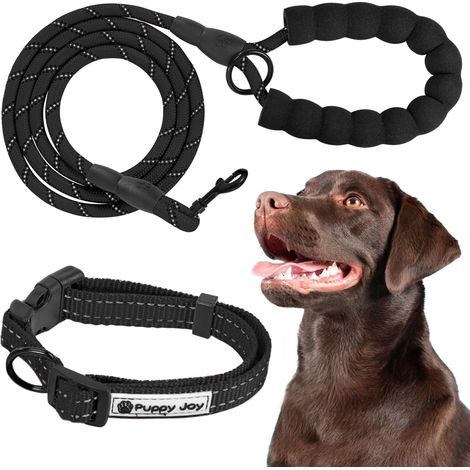 LEASH AND COLLAR TUTUMI PJ-091 BLACK