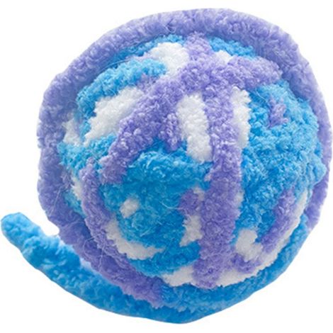 Boule de fil pour chat, jouet amusant, interactif, résistant aux morsures, en laine, avec clochette, pour chats, chatons, chiots, coloré (bleu) (1/5)