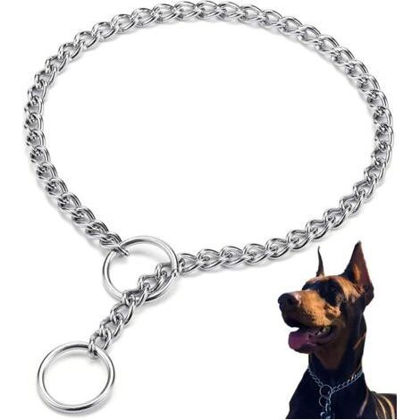 Collier de dressage pour chien, laisse réglable en acier inoxydable pour animaux de compagnie (2,0 mm x 40 cm) (1/4)