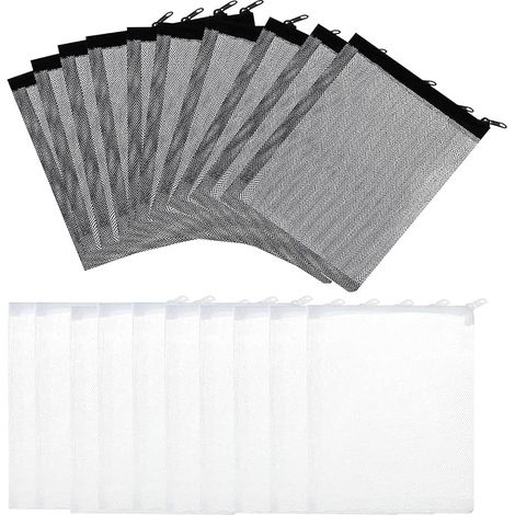 20 Pièces Sac Filtrant d'aquarium, Sac Filtrant en Filet d'aquarium en Nylon, pour étang, Piscine, Aquarium, Jardin (Noir, Blanc) (1/5)