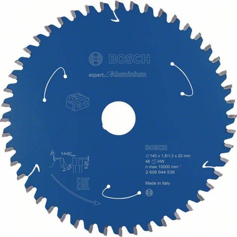 Bosch – Lame de scie circulaire pour aluminium 140mm – 48 dents – Alésage 20mm – MicroteQ Carbide – 2608644536 (1/9)