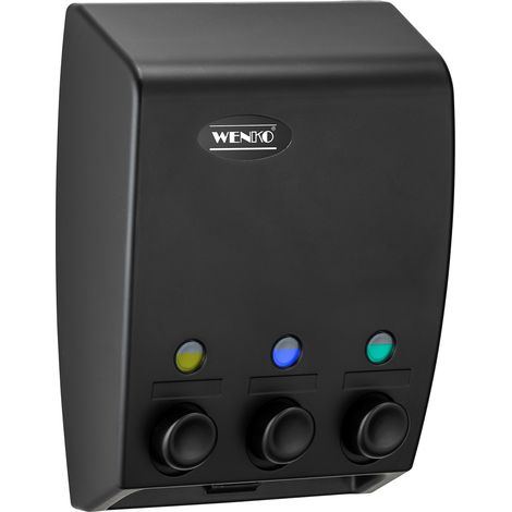 Dispenser Sapone Varese Nero con 3 Scomparti da 450ml (1/5)