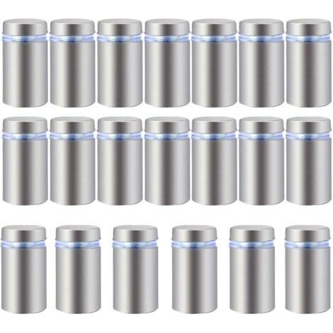 20pcs Stainless Steel Advertising Screws Glass Standoffs Bolts Holders Screws Signs Advertising Nails Hardware Fastening Screws Frameless Spacer Clamp for Glass 16x30mm (1/3)