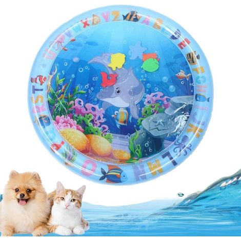 Tapis d'eau sensoriel, Tapis d'eau sensoriel d'été, tapis de jeu aquatique été pour chats et chiens, antidérapant renforcé (A) (1/5)