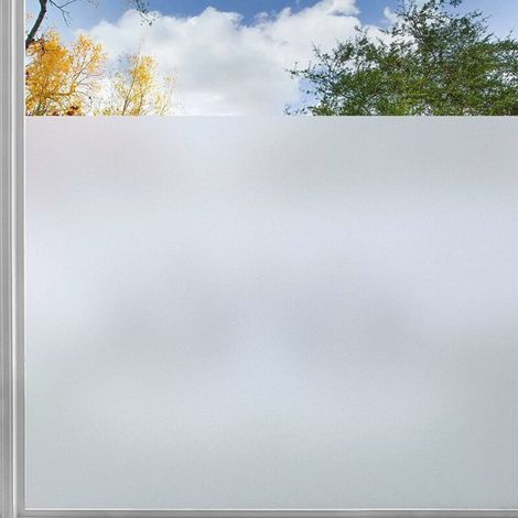 Pellicola statica per finestre, con protezione UV, antistatica, effetto satinato per la privacy, adatta per ufficio, bagno, camera da letto, cucina, 45x200 cm (1/5)