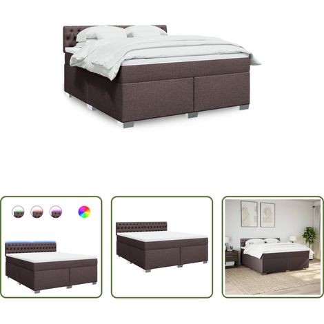 Matratze -  Boxspringbett mit Matratze Dunkelbraun 180x200 cm Stoff (1/5)