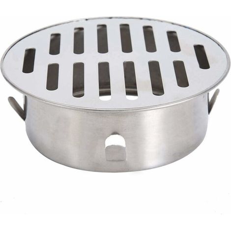 DEESSE SHOP - Siphon de sol en acier inoxydable, évier de balcon rond anti-obstruction, siphon de sol amovible pour jardin extérieur, tuyau d'évacuation, tuyau d'échappement, toit, balcon (110 bouche (1/5)