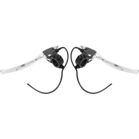 1 Paire Poignée de Frein Arrière pour Vélo Électrique E-Bike, Levier et Grip Complet (Argent & Noir) (1/5)