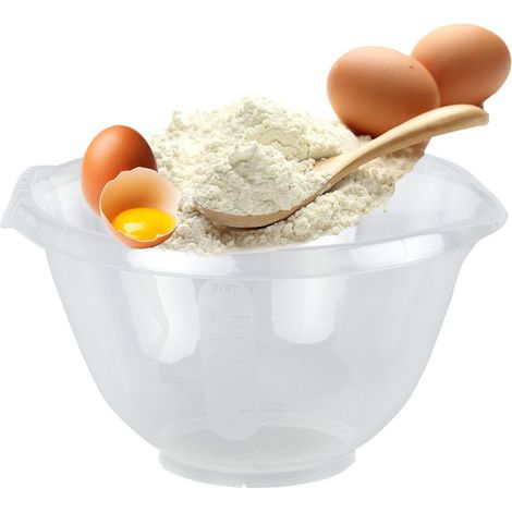 1 x 2L Clear Plastic Mixing Bowl for Food Prep BPA Free (1/2)
