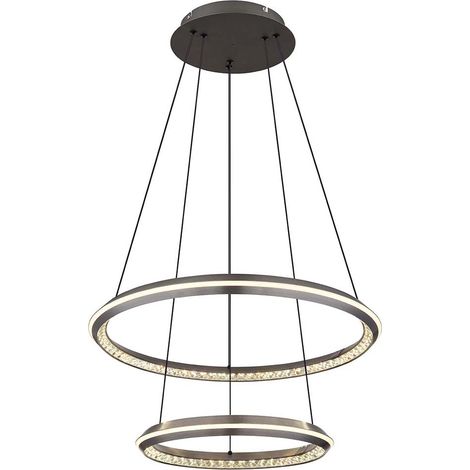 Hängelampe Esstischleuchte Pendellampe dimmbar Fernbedienung Kristalle LED 150cm