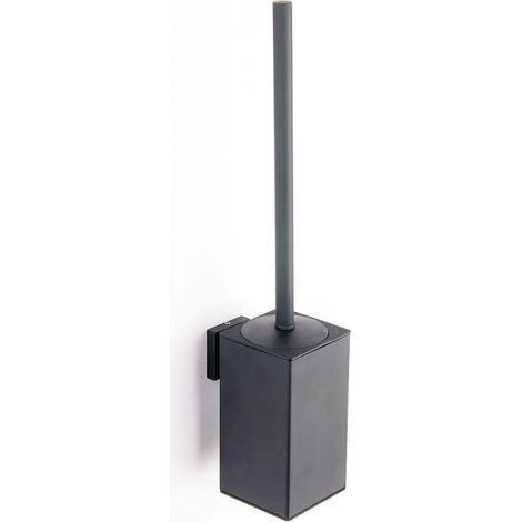 Brosse de toilette en acier inoxydable 304, support mural pour brosse de toilette, noir (1/5)