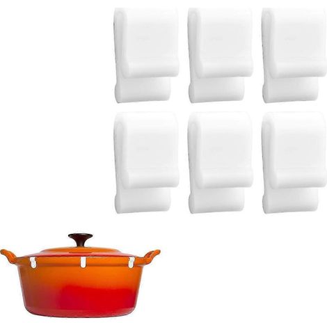 Clips de protection pour couvercles de cocottes en fonte Le Creuset, Staub et Tramontina - Empêchent les ébréchures et les rayures (lot de 6) (1/5)