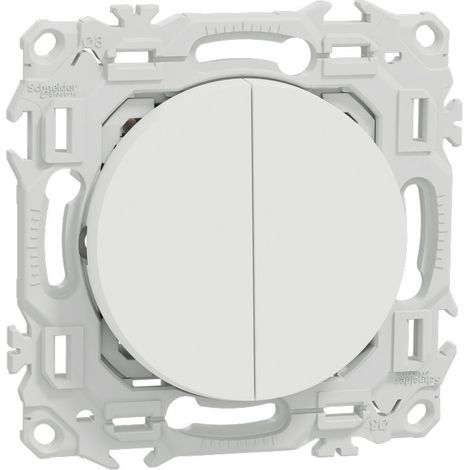 Lot de 108 double va-et-vient ou poussoir - 10 AX - Blanc craie - Odace 2025 - S920214P - Schneider (1/3)