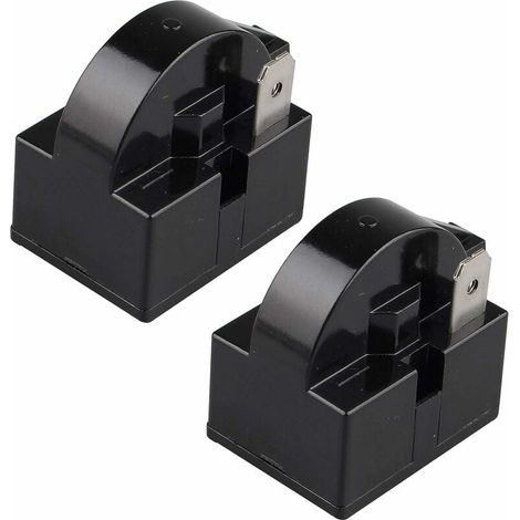 Lot de 2 relais de démarrage QP2-33 PTC 33 Ohm 220 V à une broche PTC pour réfrigérateur congélateur et compresseur Noir, (1/5)