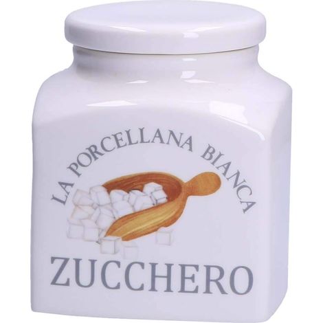 Barattolo in Porcellana Decoro Zucchero 1,1 Litri