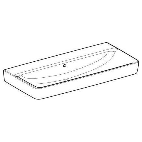 Geberit Renova Plan, Waschtisch, 100x48 cm, ohne Hahnloch, mit