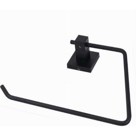 TRADE SHOP - Porta Asciugamano Ad Anello Aperto Da Muro In Acciaio Nero Arredo Da Bagno 79983 - (1/3)