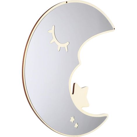 Miroir Acrylique Décoratif Facile à Installer de Lune pour Chambre D'garçon et Filles pour Salle de Jeux ou Couloir (1/5)
