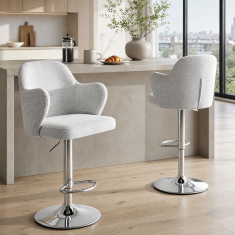 Barhocker 2er-Set höhenverstellbar drehbar mit Armlehnen OKMYHOME (1/5)