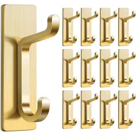 12 ganchos de pared autoadhesivos: gran capacidad de carga, ideales para colgar ropa, toallas, etc.
