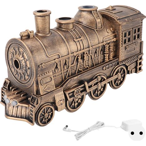 Humidificateur d'ambiance 300 ml en forme de train, diffuseur d'aromathérapie à brume fraîche avec 2 modes d'éclairage, idéal pour la maison, le bureau ou le séjour. (1/5)