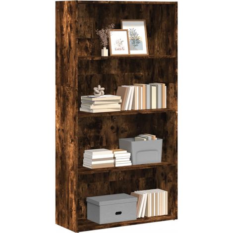 vidaXL Bookcase Smoked Oak 80x30x152 cm Engineered Wood (1/5)