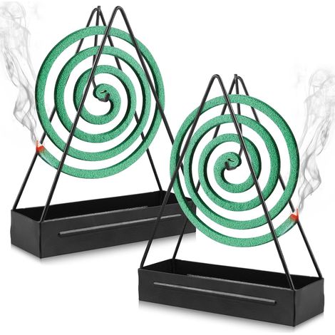 (2pcs) Support Bobine Anti Moustique,Noir Spirale Anti Moustique,Support Spirale Anti Moustique pour Camping,Chambre à Coucher, Bureau (1/5)