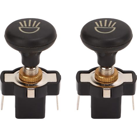 Ortviai Interrupteur Poussoir pour Phares 12 V – 2 Pièces, Compatible E-Z-GO et Club Car, Métal + ABS (1/5)