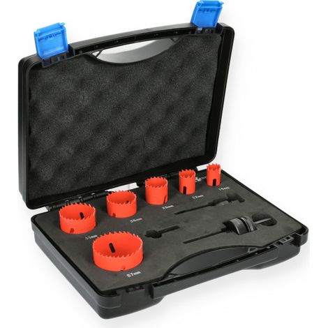Coffret de 6 trépans HSS bi-métal spécial plombier 19 à 57mm - HANGER - 150497 (1/3)
