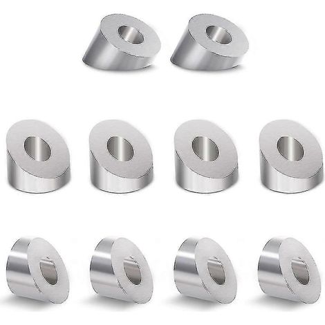 Lot de 10 rondelles biseautées d'angle à 30° en acier inoxydable, 6,6 mm (1/4 pouce) pour chemin de câbles (1/5)