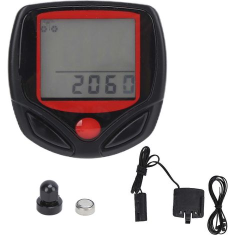 Wasserdichter Fahrradcomputer mit LCD-Bildschirm, robuster, tragbarer Schrittzähler für Mountainbiker, digitale Anzeige von Geschwindigkeit und Distanz, langlebiges Fahrradgerät (1/5)