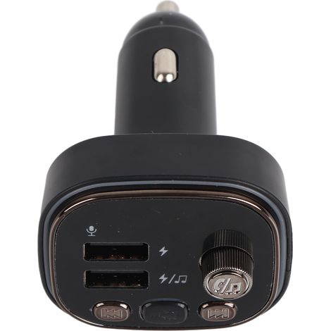 Lecteur Bluetooth voiture 2 ports USB chargeur éclairage 7 couleurs émetteur FM mains libres noir (1/5)