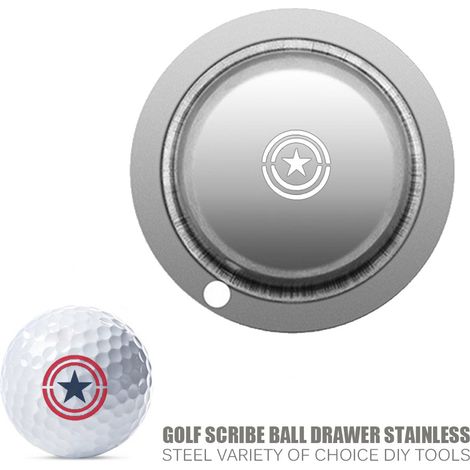 Captain America Marqueur de ligne de golf en acier inoxydable, outil de marquage, stylo marqueur de motif à faire soi-même (1/5)
