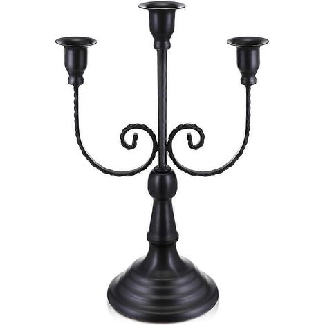 candélabre en métal à 3 bras, haut chandelier de style gothique pour la maison, un mariage ou une église. (1/5)