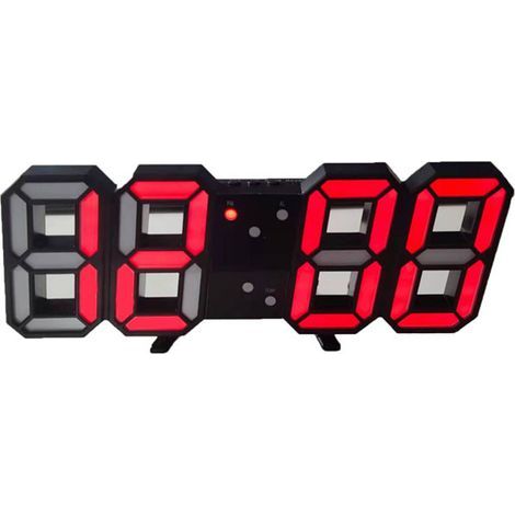 Rwoythk – Horloge numérique 3D LED – Commande vocale intelligente – Affichage heure, date, température – Réglage automatique luminosité – ABS haute qualité (1/5)