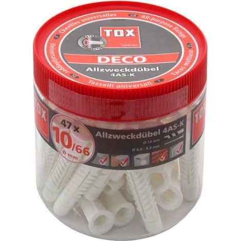 TOX Allzweck-Schuppendübel 4 AS-K Ø 10mm 66mm lang 47 Stück Dübel in Runddose 016260081