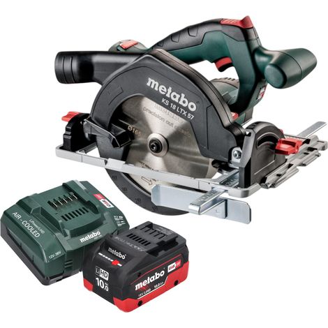 Metabo KS 18 LTX 57 Sega circolare a batteria 18 V 165 mm + 1x batteria LiHD 10,0 Ah + caricabatterie