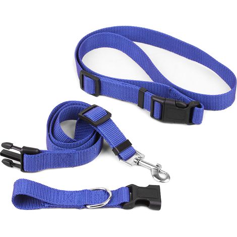 Ensemble Collier Et Laisse Pour Chien - Nylon Réglable Avec Verrouillage De Sécurité - Pour Promenade Et Randonnée - 1 Lot (1/5)