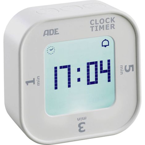 Timer elettronico ADE, fino a 99 min 59 sec, 6,5 x 3 x 6,5 cm, bianco (1/2)