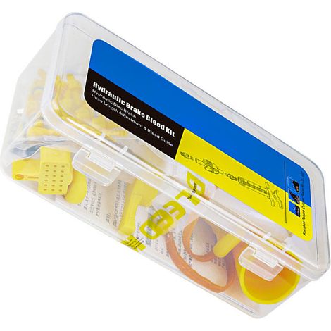 Kit de purge de freins à disque hydrauliques pour VTT, comprenant un outil de purge avec tuyau, des vis de purge à dégagement rapide, un kit d'entretien portable et un kit de connecteurs en nylon. (1/2)