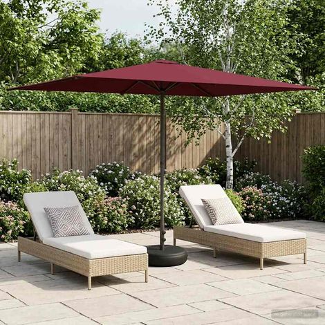 Paraguas de Jardín con Base 200 x 300 cm Poliéster Rectangular