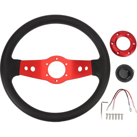 ZASCHMOY 13-Zoll Elegantes blaues Autolenkrad – Stoßfestes PU-Material für besseren Grip und mehr Kontrolle Einfache Montage Rennlenkrad für ambitionierte Fahrer (1/5)